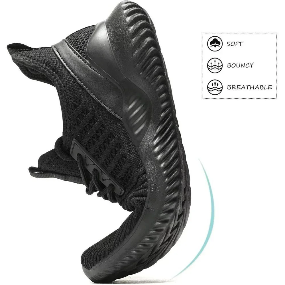 Women's Black Lightweight Breathable Non Slip Athletic Mesh Fashion Sneakers